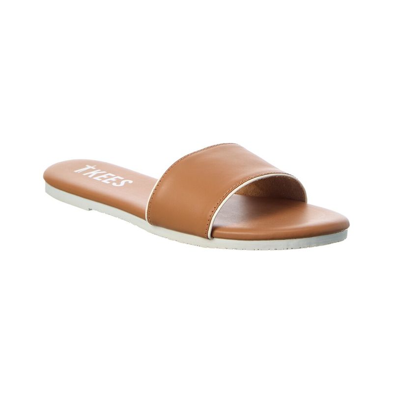 Tkees Tan Leather Slide Sandal